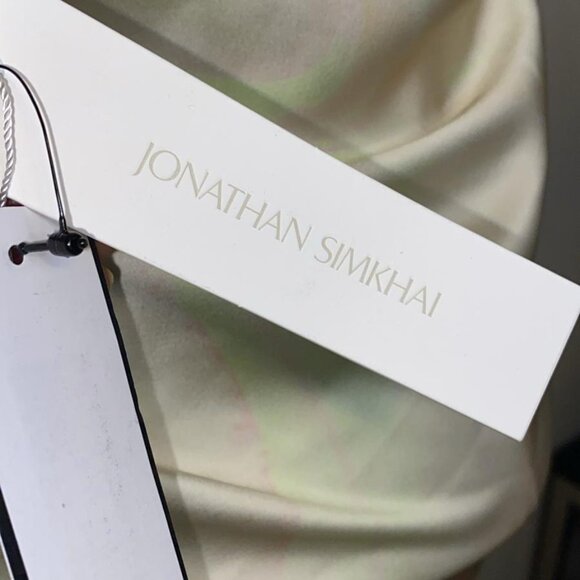 JONATHAN SIMKHAI Hansel halter neck ruched print satin dress - Picture 4 of 13